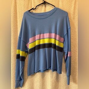aerie Multicolored Long Sleeve Crew Neck Sweatshirt